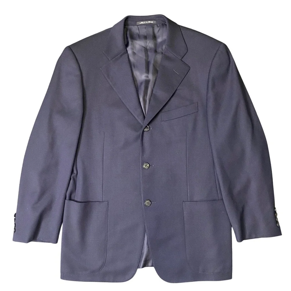 Ermenegildo Zegna Traveller 3-Button Blazer Navy Mens 41S Wool Blend Sport Coat
